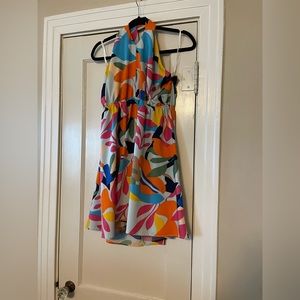 Multi color short halter dress